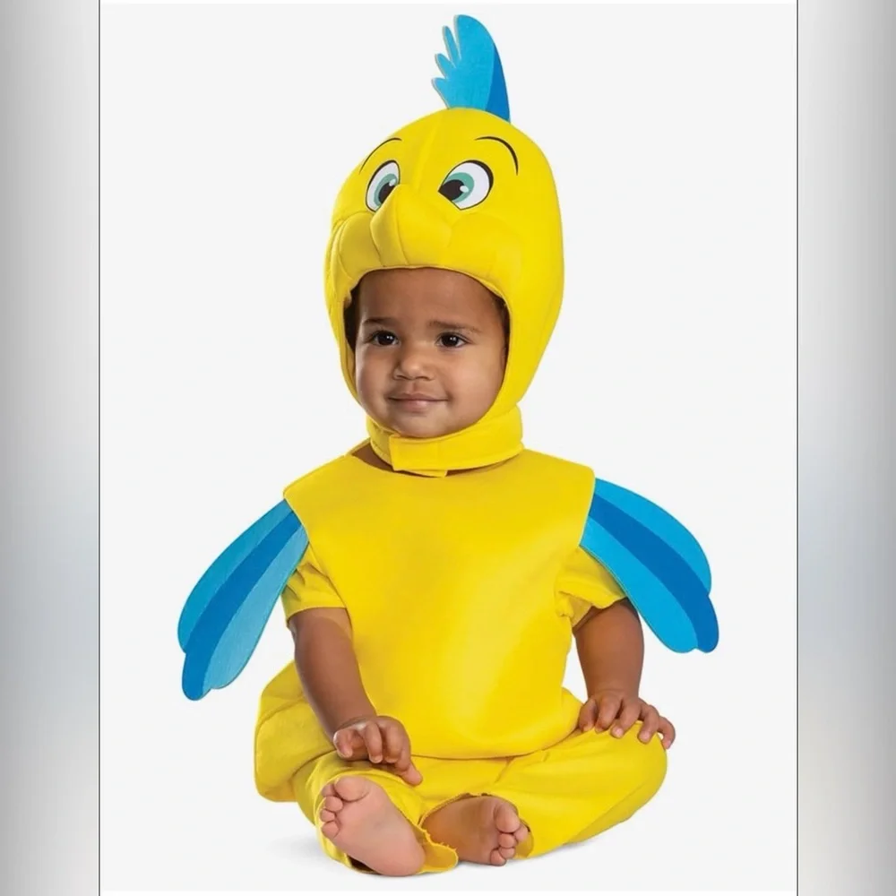 Disguise The Little Mermaid Flounder Costume Size Small 2T - Picture 6 of 7